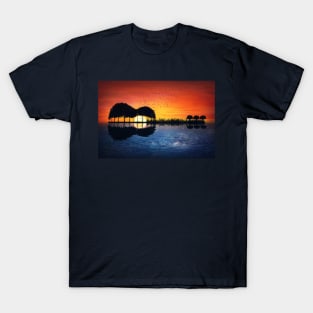Guitar island day and night T-Shirt